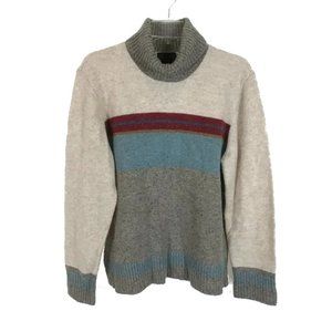 Pendleton Cream and Blue Turtleneck Sweater